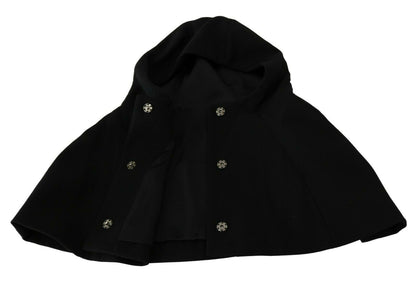 Dolce &amp; Gabbana Elegant Svart Hooded Scarf Wrap