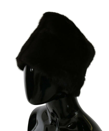 Gorro elegante de seda negra de Dolce &amp; Gabbana: accesorio chic para otoño/invierno