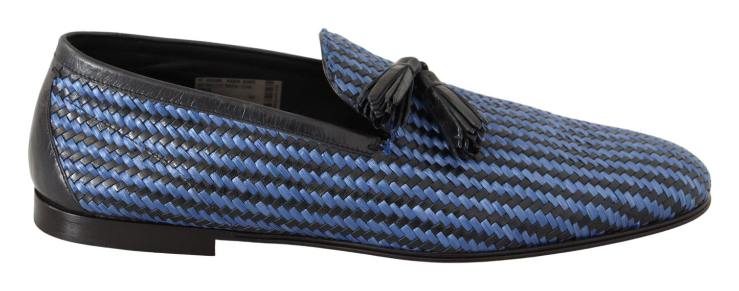 Dolce &amp; Gabbana Elegant Woven Leather Loafers