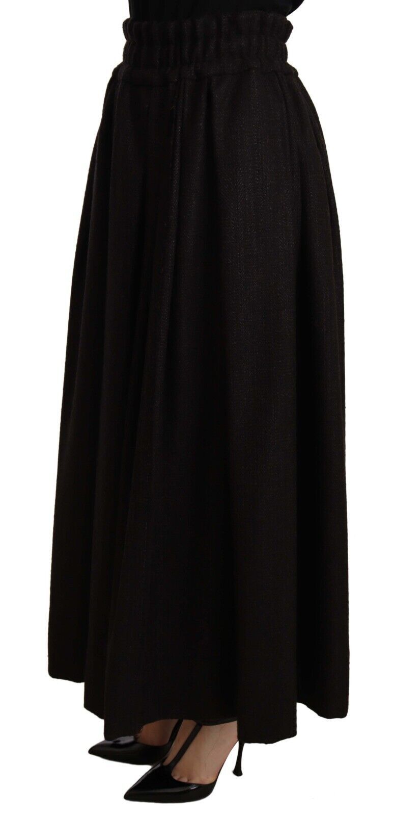 Dolce &amp; Gabbana Elegant hög midja Maxi A-linje ullkjol