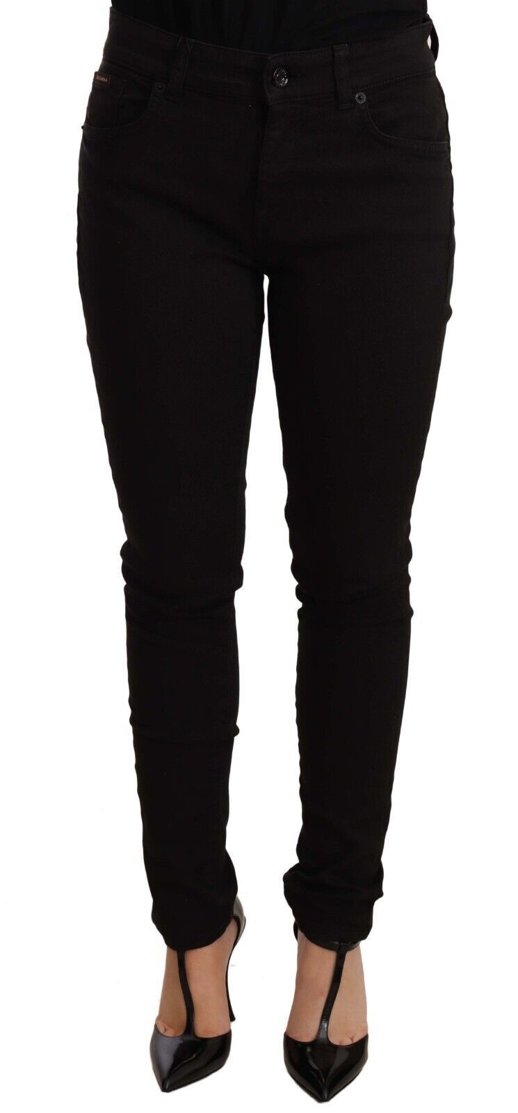 Dolce &amp; Gabbana Chic Black Mid-Waist Skinny Denim Jeans