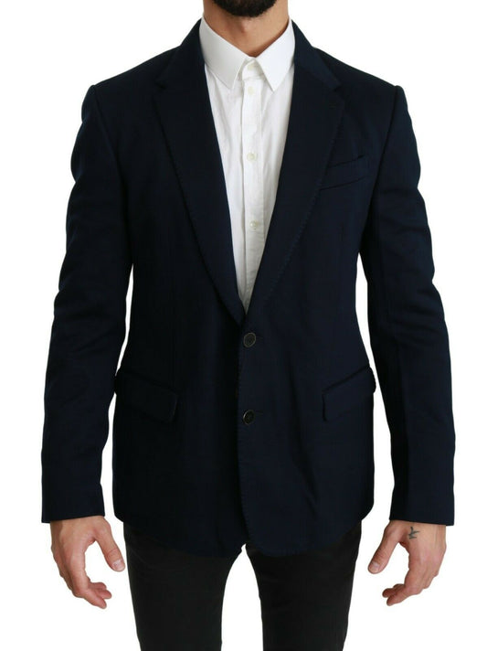 Dolce &amp; Gabbana Elegant Slim Fit Mörkblå Blazer för män