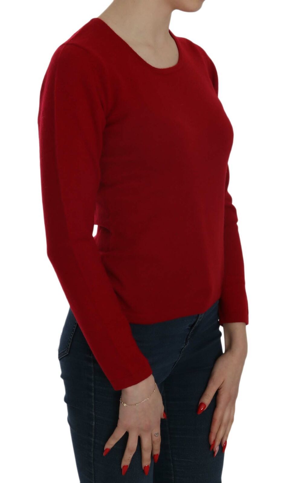 MILA SCHÖN Elegant Röd Cashmere Pullover Blus