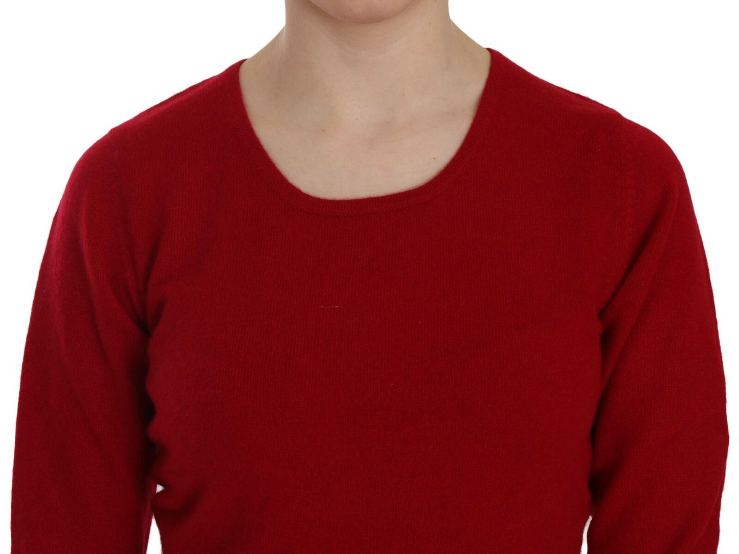 MILA SCHÖN Elegant Röd Cashmere Pullover Blus