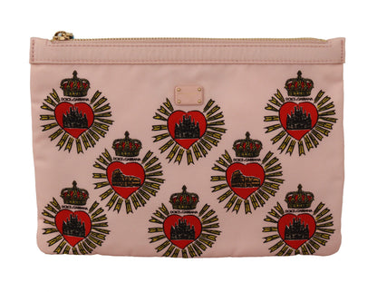 Cartera de mano elegante con forma de corazón en color rosa de Dolce &amp; Gabbana