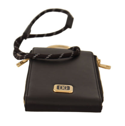 Cartera elegante de piel negra con correa de Dolce &amp; Gabbana