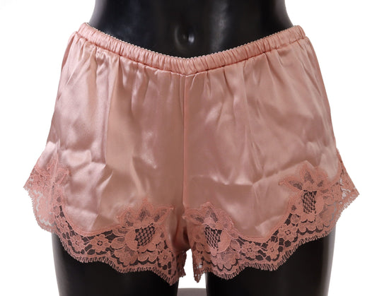 Dolce &amp; Gabbana eleganta puderrosa sidenspetsunderklädershorts