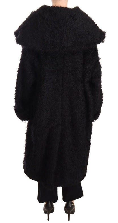 Dolce &amp; Gabbana Sleek Runway Fur Cape Trench Jacka