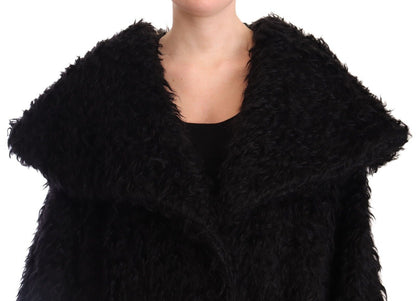 Dolce &amp; Gabbana Sleek Runway Fur Cape Trench Jacka