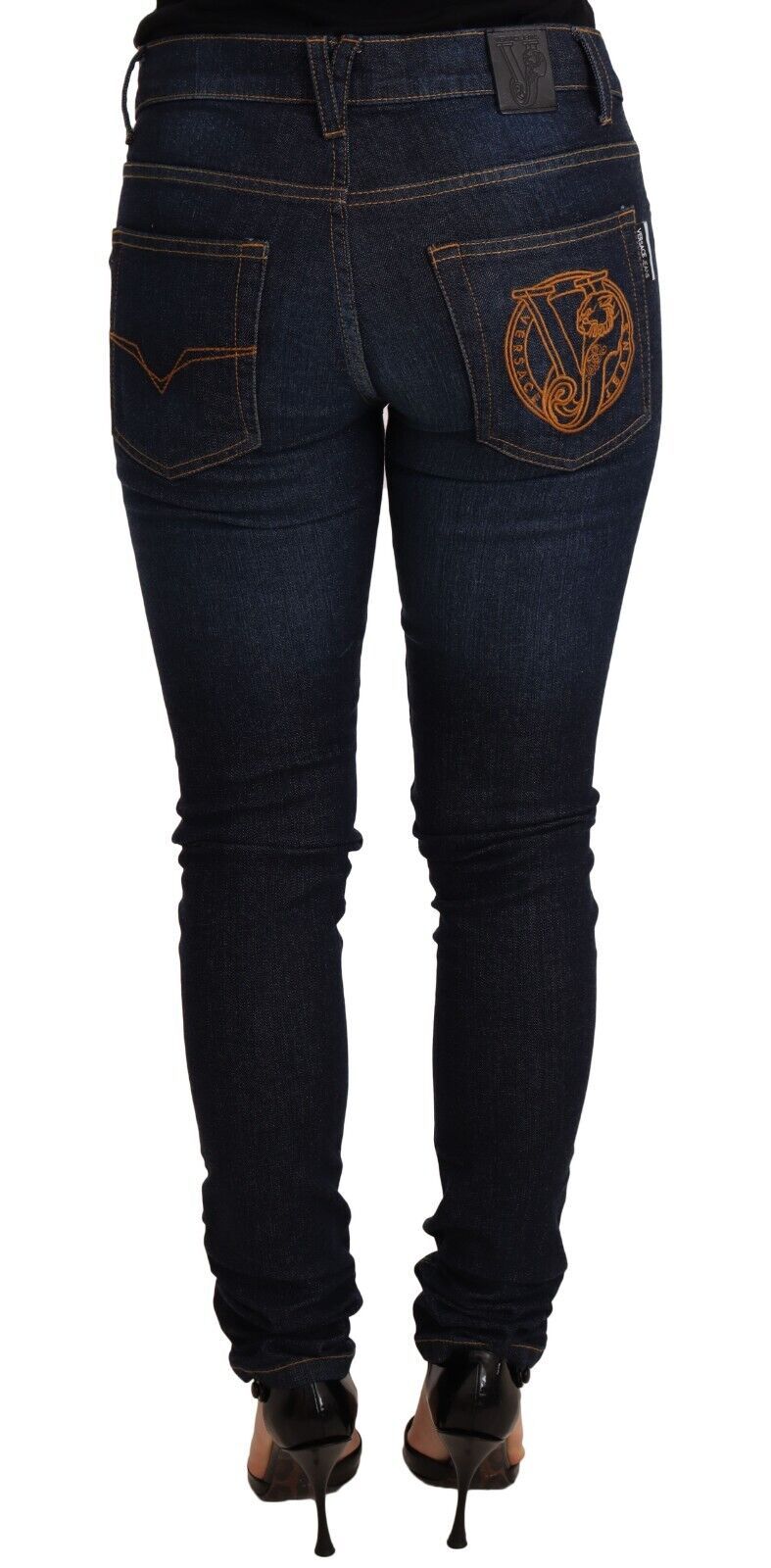 Versace Jeans Eleganta skinny designerjeans med låg midja