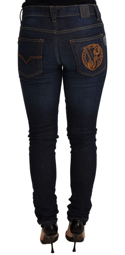 Versace Jeans Eleganta skinny designerjeans med låg midja