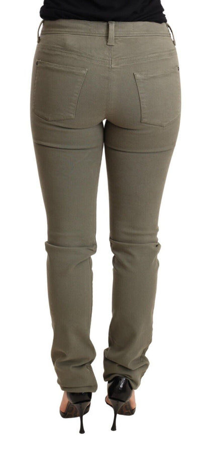 Ermanno Scervino Chic Green Skinny Jeans med låg midja