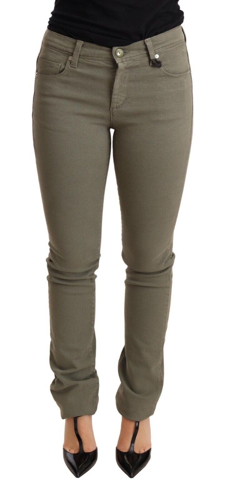 Ermanno Scervino Chic Green Skinny Jeans med låg midja