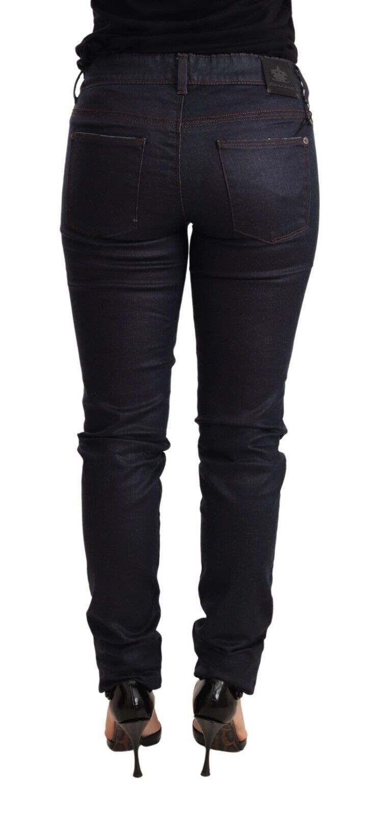 Ermanno Scervino Chic Mörkblå Skinny Jeans med låg midja