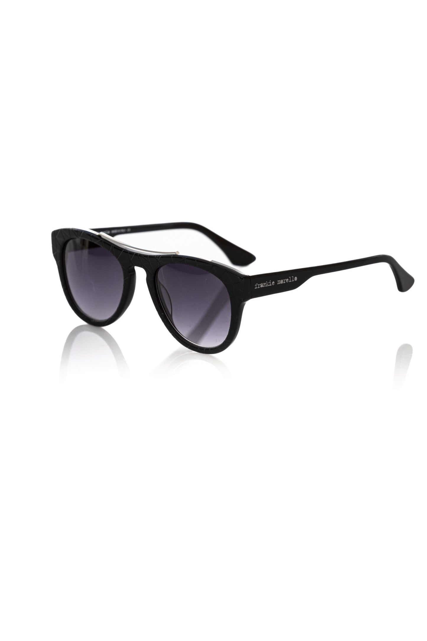 Frankie Morello Black Acetate Men Solglasögon