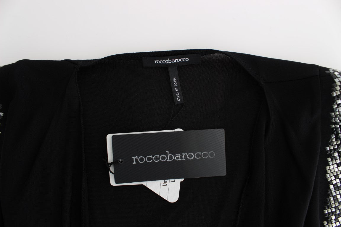 Roccobarocco Elegant draperad halsringning ärmlös klänning