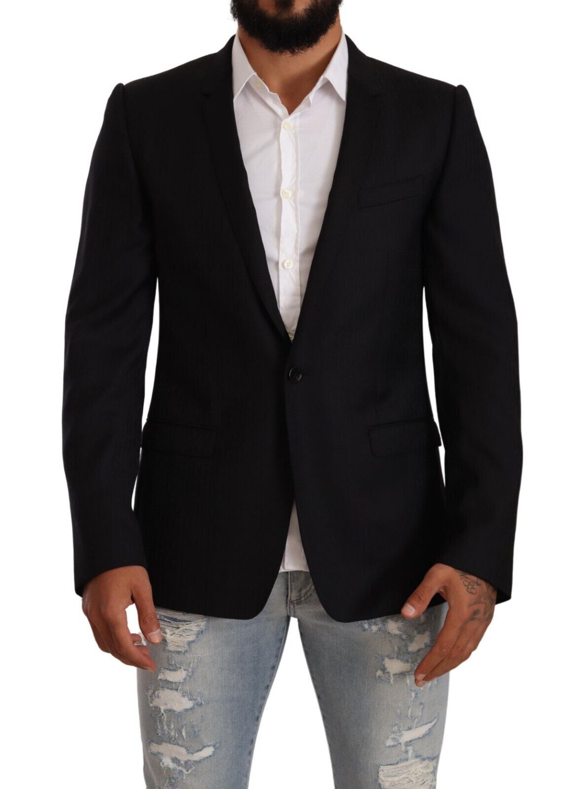 Dolce &amp; Gabbana Exklusiv Black Virgin Wool Blazer