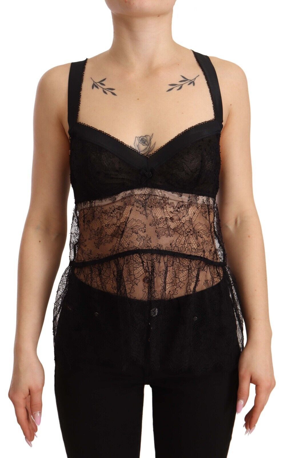 Dolce &amp; Gabbana Elegant Black Silk Underkläder Chemise