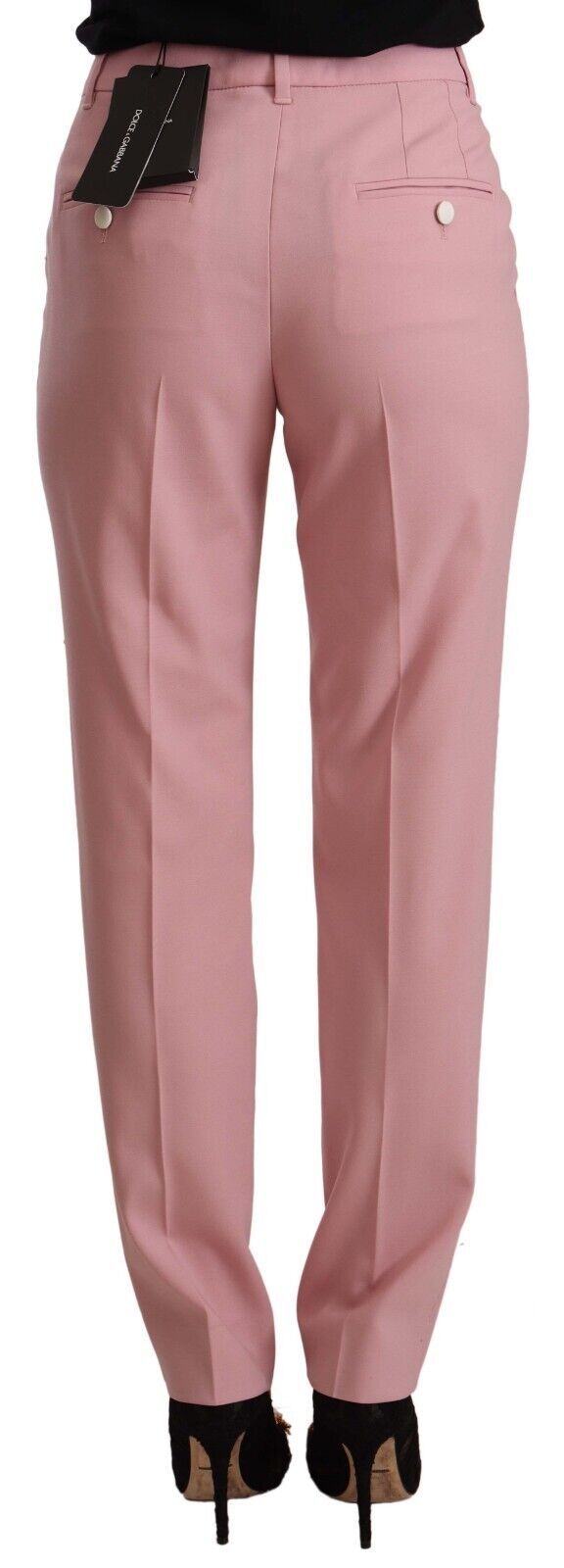 Pantalones elegantes de talle alto en color rosa de Dolce &amp; Gabbana