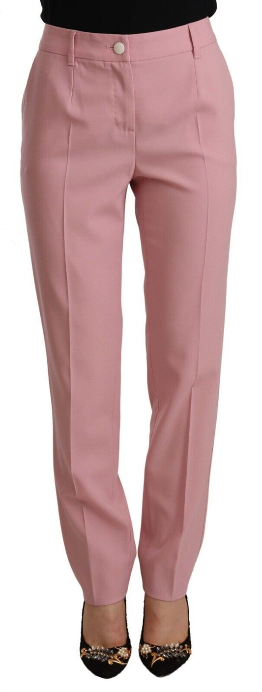 Pantalones elegantes de talle alto en color rosa de Dolce &amp; Gabbana