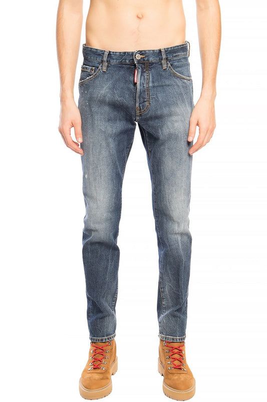 Dsquared² Navy Distressed 'Cool Guy Jean' jeansbyxor