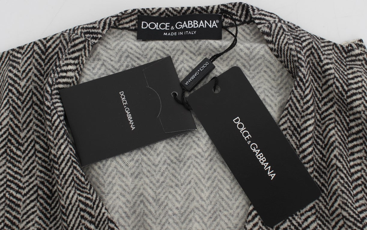 Dolce &amp; Gabbana Elegant svart och vit ullkofta