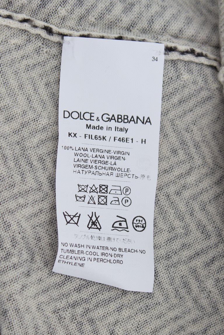 Dolce &amp; Gabbana Elegant svart och vit ullkofta