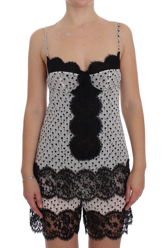 Dolce &amp; Gabbana Elegant Floral Lace Silk Chemise