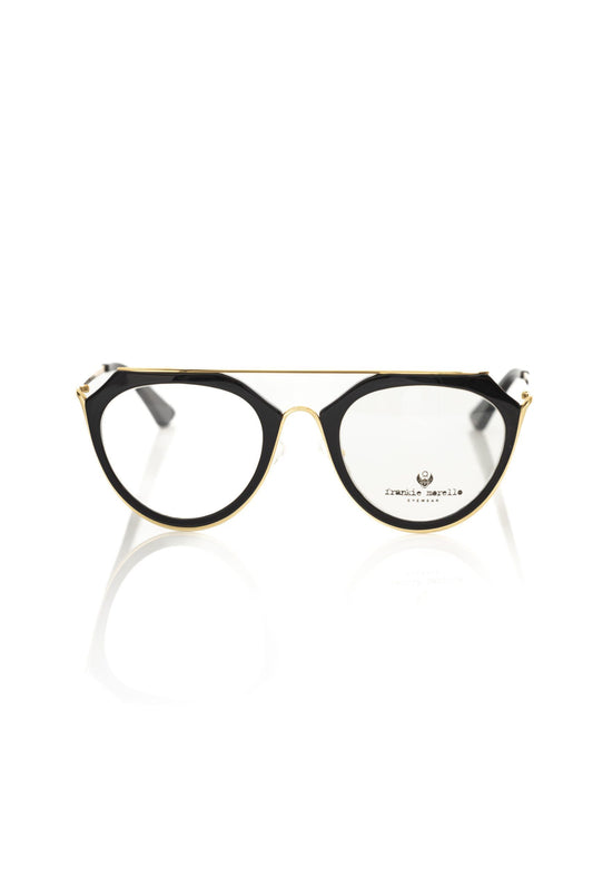 Frankie Morello Aviator-Style Chic Eyeglasses with Gold Accents