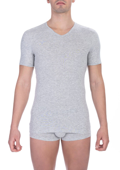 Camiseta de algodón gris Bikkembergs para hombre