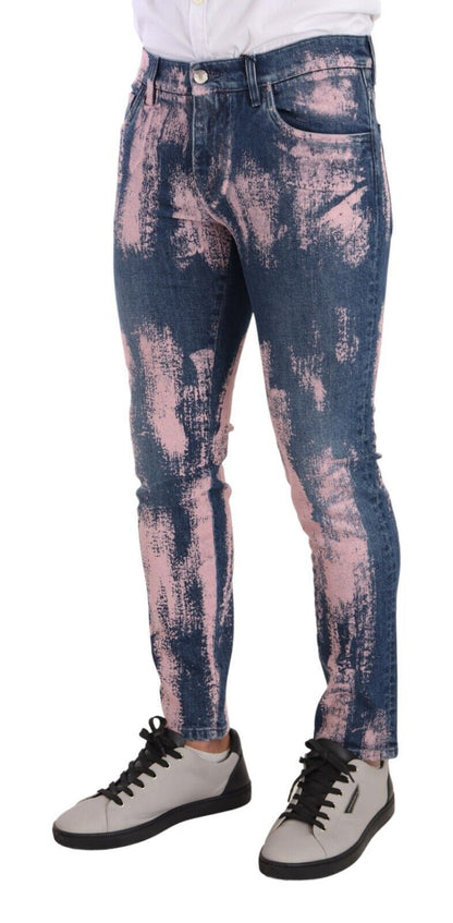 Dolce &amp; Gabbana Elegant Skinny Slim Fit jeans i Tie Dye