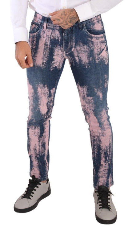 Dolce &amp; Gabbana Elegant Skinny Slim Fit jeans i Tie Dye