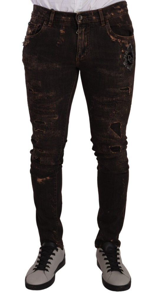 Dolce &amp; Gabbana Slim Fit Distressed Skinny Denim Jeans