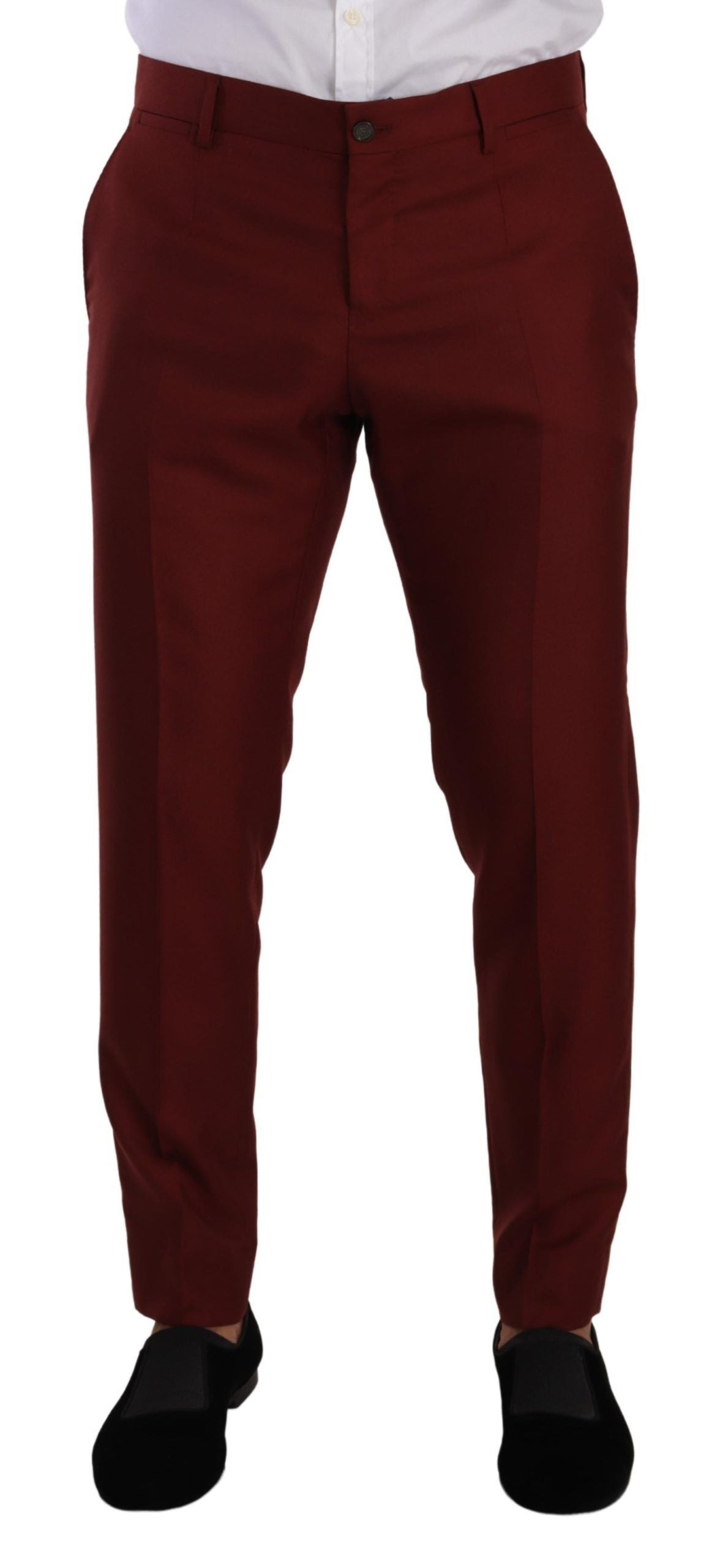 Dolce & Gabbana Elegant Cashmere-Silk Red Dress Pants