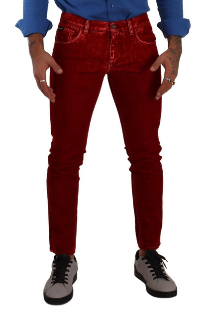 Dolce &amp; Gabbana Ravishing Red Slim Fit designerjeans