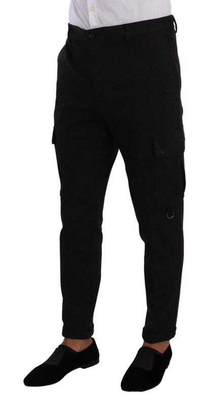 Dolce &amp; Gabbana Sleek Skinny Cargo Pants i tidlös svart