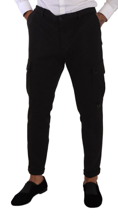 Dolce &amp; Gabbana Sleek Skinny Cargo Pants i tidlös svart