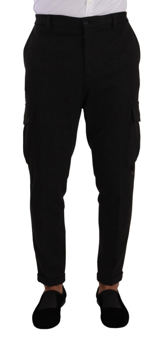 Dolce &amp; Gabbana Sleek Skinny Cargo Pants i tidlös svart