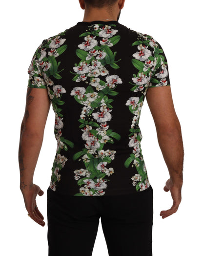 Dolce &amp; Gabbana Elegant Floral Crewneck T-shirt för män