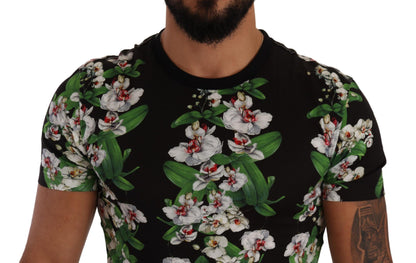 Dolce &amp; Gabbana Elegant Floral Crewneck T-shirt för män