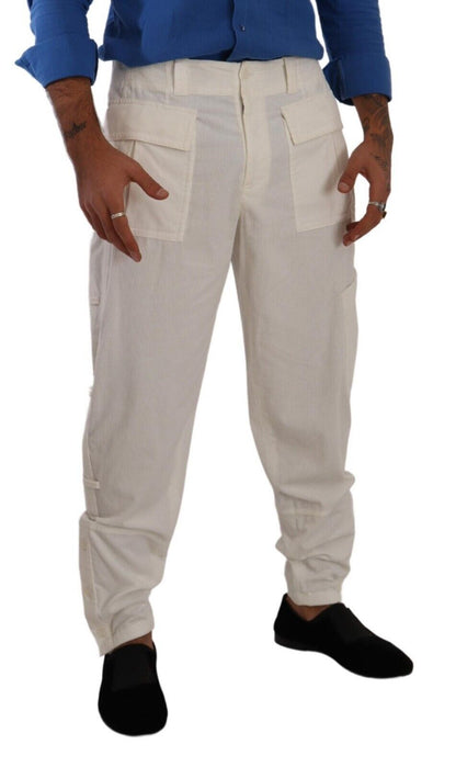 Dolce &amp; Gabbana Elegant Off White Cargo Pants - Normal passform