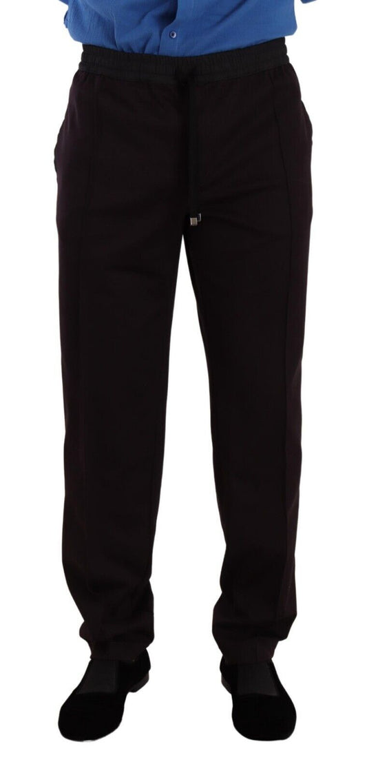 Dolce &amp; Gabbana Elegant joggingbyxor i Burgundy Cotton