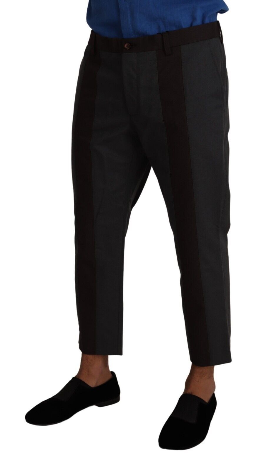 Dolce &amp; Gabbana Elegant Cropped Pants i grå och Bordeaux nyanser