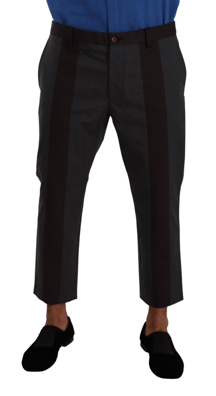 Dolce &amp; Gabbana Elegant Cropped Pants i grå och Bordeaux nyanser