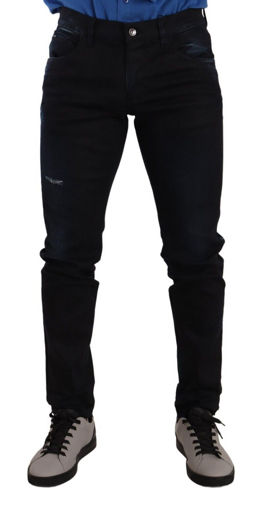 Dolce &amp; Gabbana Elegant Slim Fit Mörkblå jeansjeans