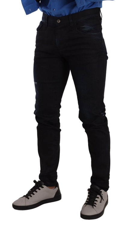 Dolce &amp; Gabbana Elegant Slim Fit Mörkblå jeansjeans