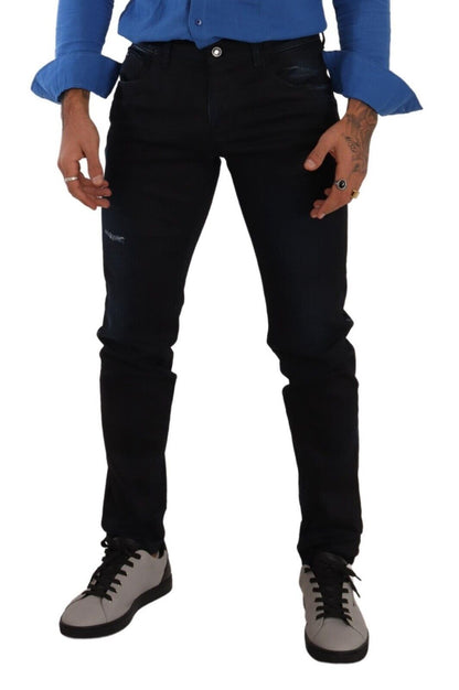 Dolce &amp; Gabbana Elegant Slim Fit Mörkblå jeansjeans