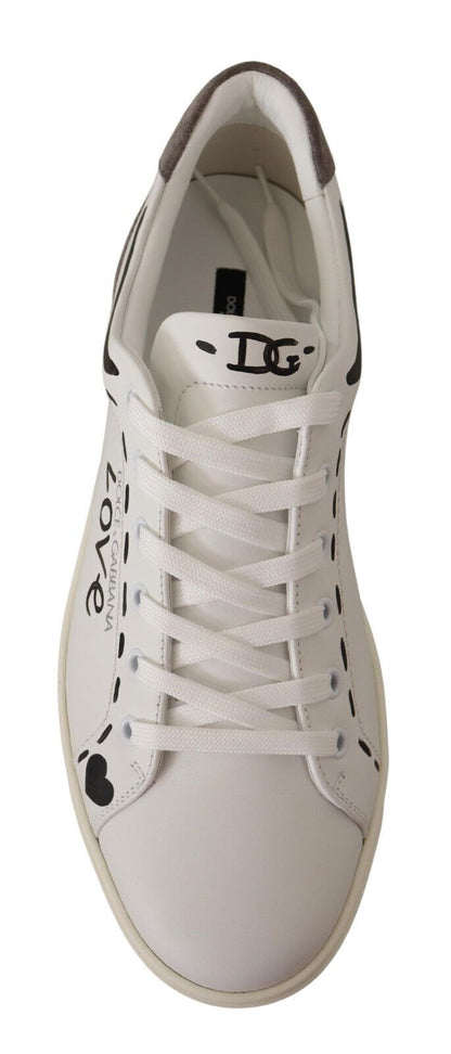 Zapatillas deportivas elegantes de piel blanca de Dolce &amp; Gabbana