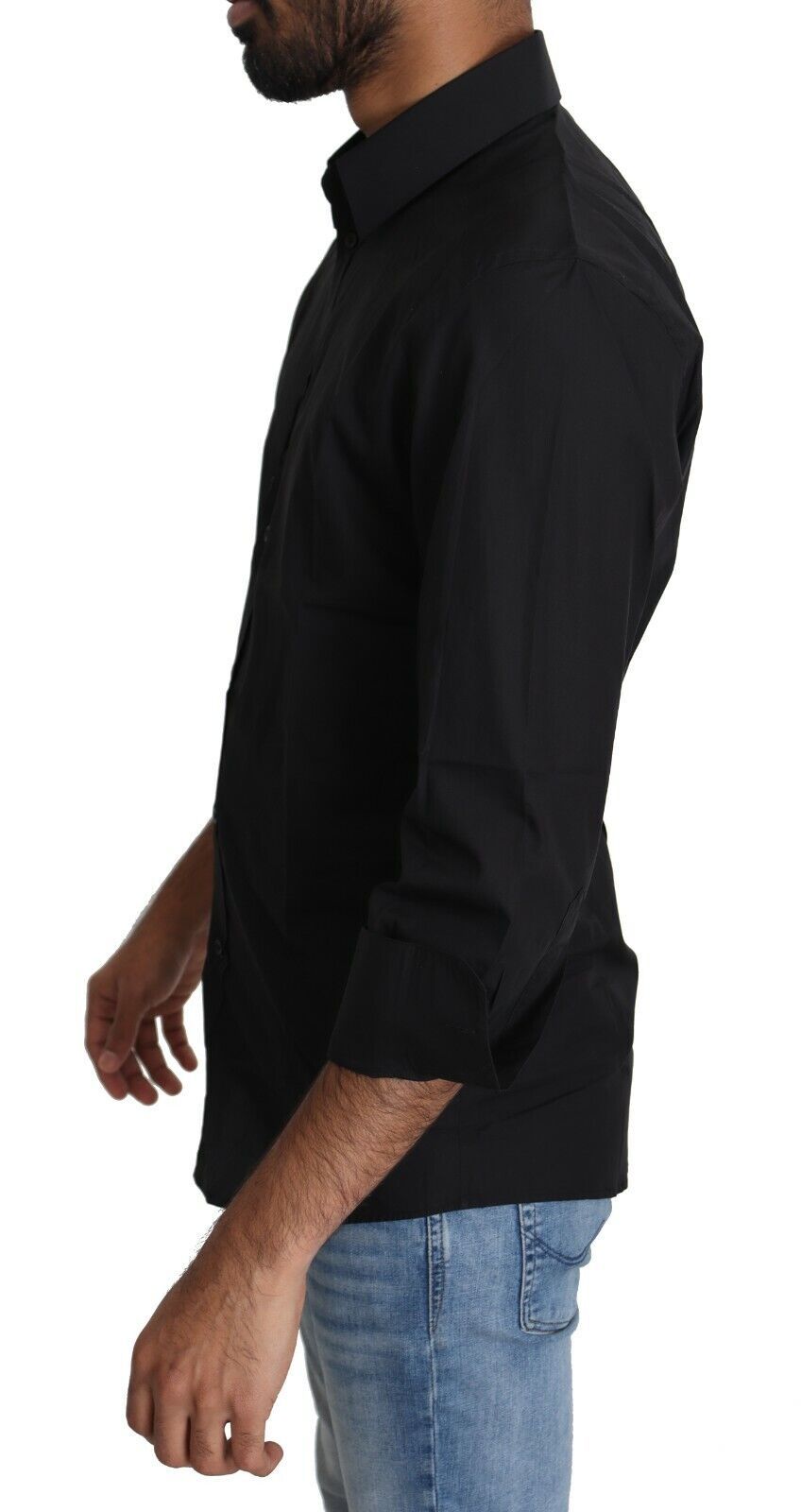 Dolce &amp; Gabbana Elegant Black Slim Fit Dress Shirt