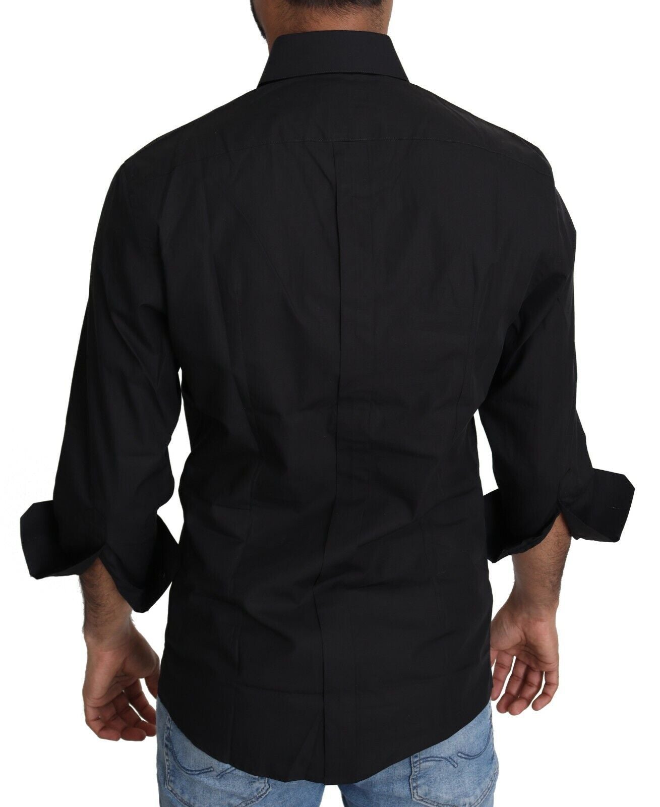 Dolce &amp; Gabbana Elegant Black Slim Fit Dress Shirt